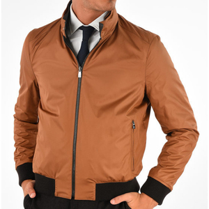 Chaqueta de Cuero Casual de Calidad para Hombre, Estilo Vintage con Cuello Alto, Cálida para Invierno, Cuero Genuino - Product Image 1