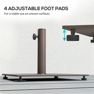 Ombrellone da Giardino Quadrato con Base in Acciaio Inox e Ferro per Patio, Ristorante, Hotel, Spiaggia - Consigliato per la Pioggia - Product Image 5