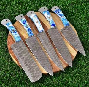LEGACY BLADES Damascus Kitchen <b>Knife</b> <b>Set</b> Ambidextrous Sustainable Resin Handle for Meat Fruit & Vegetables-Professional Use - Product Image 6