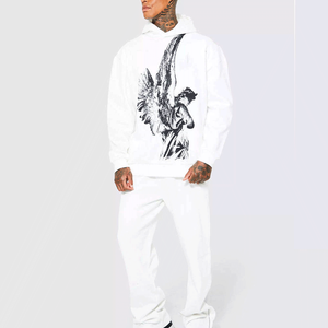 Ensemble de survêtement décontracté à capuche unisexe de haute qualité, imperméable, coupe-vent, solide, personnalisé, 100% coton, léger et respirant - Product Image 1