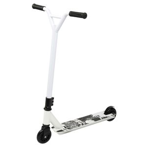 Monopattino Freestyle Bianco per Adolescenti e Adulti, Pieghevole, per Esercizio all'Aperto, Skateboard a Due Ruote, Pieghevole, Capacità Massima 100kg, in Alluminio - Product Image 1