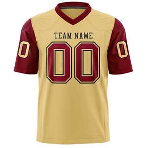 Vente en gros de maillots de football américain à manches courtes respirants pour adultes, sublimation, maillots de football d'équipe personnalisés - Product Image 4
