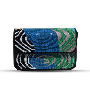 Bolso de Mano Casual Duradero con Asa de Cuentas Multicolor y Cristales de Lujo Hechos a Mano en India - Product Image 4