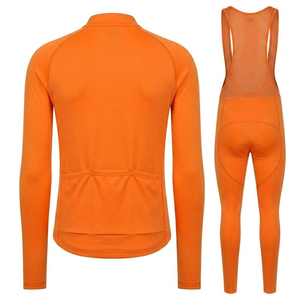 Ensemble cycliste homme orange personnalisé, séchage rapide, respirant, maillot de sport, kit maillot et cuissard, cuissard avec coussinets en gel, service OEM - Product Image 2