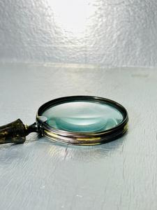 4'' Handmade Durable Brass Magnifying Glass with Black Modern Finish and Wooden Round Handle - Product Image 4