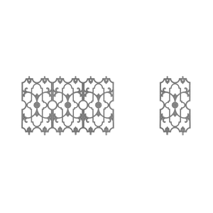 Section de balustrade en aluminium à treillis cathédral, insert d'extrémité de clôture cintrée en fonte, garde-corps de villa de luxe, rosette, lanterneau latéral, balustre - Product Image 2