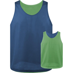 Maillot de basket réversible unisexe noir et blanc, débardeur sans manches en maille respirante, vêtements de sport pour adultes en polyester - Product Image 3