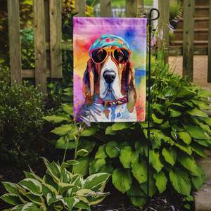 Multicolor Basset Hound Hippie Dawg <b>Garden</b> <b>Flag</b> Decorative Mailbox & Patio Banner for Yard Flower Beds & Lawn Artwork - Product Image 2