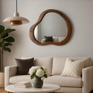 Espejo de Pared de Madera de Mango, Espejo de Pared de Madera Hecho a Mano para Decoración del Hogar, Tiendas y Boutiques, Espejo Colgante al por Mayor - Product Image 4