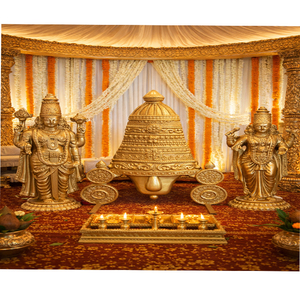 Elegante y Moderno Mandap con Pilares Tallados en Forma de Elefante para Bodas Hindúes, Base de Madera Tradicional Personalizada, Diseño Ligero, Australia - Product Image 3