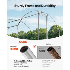 Grande Pollaio in Metallo 9 X 25 X 6.6 ft con Telaio Robusto, Recinto per Polli con Tetto a Cupola e Copertura Impermeabile, Nuovo - Product Image 3
