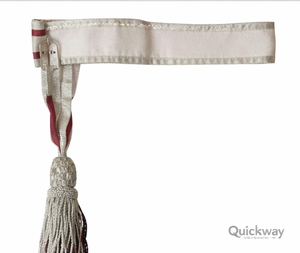 เข็มขัดประดับเอวแบบเป็นทางการ สีเงิน/สีแดงเลือดหมู พร้อมพู่ห้อยสีเงิน อุปกรณ์เสริมสำหรับชุดพิธีการและการเดินพาเหรด - Product Image 3