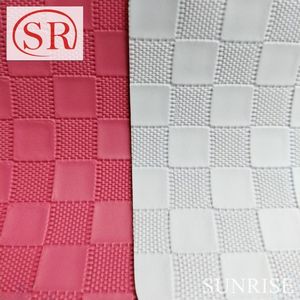 Tessuto all'ingrosso con texture lichi custom design in finta pelle per portafoglio tessuto <span class=keywords><strong>a</strong></span> scacchi rosa e verde per borse - Product Image 1