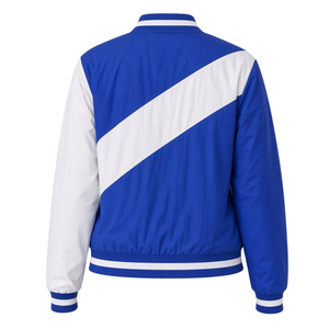 Chaqueta Cortavientos Azul Rey y Blanco Zeta Phi Beta con Cremallera Completa, Bordado de Letras Griegas, Bloques de Color y Ribetes Acanalados, Prenda Exterior de Sororidad - Product Image 4