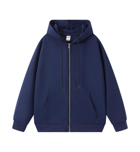 Sweat à capuche zippé en polyester recyclé durable pour homme, matière écologique, doublure polaire épaisse, tenue avec capuche intégrée - Product Image 5