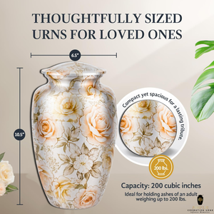 โกศบรรจุอัฐิรูปดอกกุหลาบสไตล์ยุโรปสำหรับผู้ใหญ่ โกศเผาศพดีไซน์หรูหรา เป็นมิตรกับสิ่งแวดล้อม พร้อมดีไซน์ที่ปรับแต่งได้ - Product Image 4