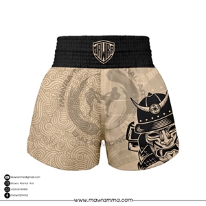 MAWRA Pantalones Cortos de Muay Thai de Alta Calidad con Gráficos de Katana, Pantalones Cortos de Kickboxing MMA Transpirables de Satén para Unisex - Product Image 4