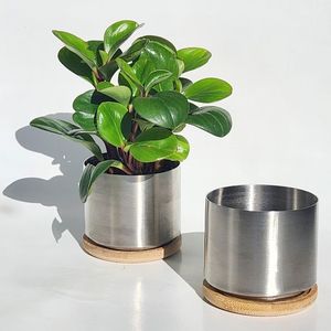 Rustic Metal Flower <b>Pots</b> Set Galvanized Finish Durable Outdoor Garden Planters for Flower Green Plants - Product Image 5