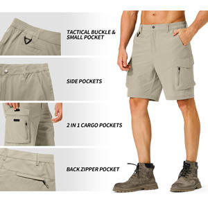 Custom Cargo Shorts Regular Fit 100% Cotton <b>Canvas</b> Quick Dry Mid Waist Drawstring Solid Colors Eco-Friendly Low Price Men Shorts - Product Image 4