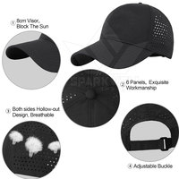 Casquettes de baseball athlétiques 100 % coton, séchage rapide, visière incurvée, respirantes, 7 panneaux, impression personnalisée, construction robuste