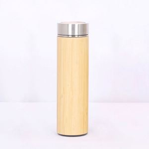 Botella de Agua Portátil Moderna de Acero Inoxidable 304 con Cubierta de Bambú para Camping, Aislamiento Térmico de 12-24 Horas, Libre de BPA, a Prueba de Fugas - Product Image 3