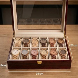 ป้ายต้อนรับไม้ลายตัวอักษร กล่องโชว์ 12 ช่อง ฝาแก้ว สไตล์โมเดิร์นหรูหรา ตกแต่งบ้าน - Product Image 4