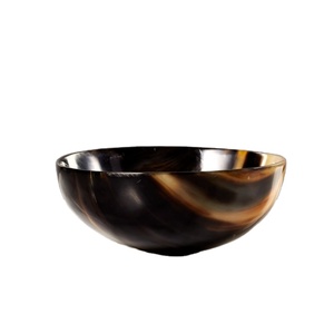 Tazón redondo de cuerno de búfalo natural, tazón de ensalada de cuerno de vaca a precio barato y tazón de cuerno de vaca y buey con forma de modelo más caliente - Product Image 1