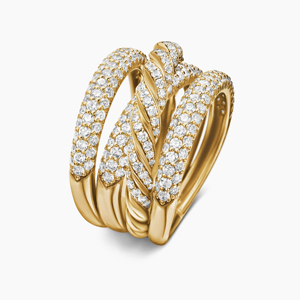 Anillo de Eternidad de Oro Amarillo con Diamantes, Corte Brillante Redondo, Joyería de Lujo Unisex para Boda - Product Image 2