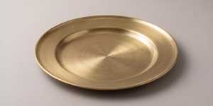 Assiette de service peu profonde en métal doré, polie, pour steak, pâtes, salade, décoration de table de mariage - Product Image 6
