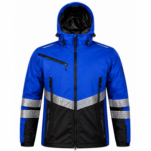 <b>High</b> <b>Visibility</b> Safety <b>Jacket</b> Black Yellow Reflective Stripes Full Zip <b>Softshell</b> Workwear OEM - Product Image 5