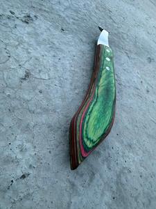 Couteau à boucle avec manche vert en acier J2, outil professionnel pour le soin des sabots des chevaux - Product Image 3