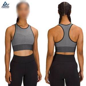 Ropa de yoga ecológica de color gris, el mejor proveedor, servicio OEM, ropa deportiva para gimnasio, sujetador de compresión de nailon y spandex. - Product Image 6