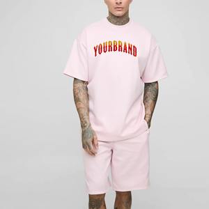 Ensemble short et survêtement deux pièces personnalisé grande taille pour homme, style streetwear, respirant, tricoté, nouveau, imprimé, décontracté, été, vente en gros - Product Image 3