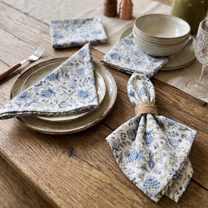 Wholesale Handmade Bagru Print Square Napkin 100% Cotton Eco Friendly Durable Reusable American Style Rustic Farmhouse - Product Image 5