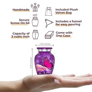 Decorative Aluminum <b>Keepsake</b> Ash Urn Funeral <b>Memorial</b> Container Featuring Polished Exterior And Premium Artistic Appeal - Product Image 2