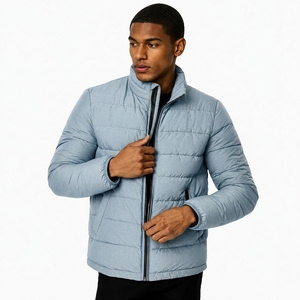 Blouson d'hiver matelassé pour homme, respirant et isolant, à col montant et fermeture éclair – En stock – Usine de vêtements personnalisés OEM/ODM - Product Image 3