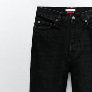 Nouveau prix abordable : Jeans rigides taille haute pour femmes grandes tailles, prix de gros, longueur cheville, avec service OEM - Product Image 3