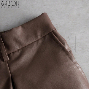 Pantalones Cortos Plegados de Cuero Sintético Marrón Vintage con Diseño Único y Logotipo Personalizado, Último Estilo 2026, Nueva Llegada con el Mejor Diseño para Hombre - Product Image 4