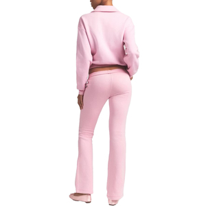 Premium Cotton Fleece Polo Sweatshirt Slim <b>Pants</b> Set Women Cotton Polyester Fleece Lounge Set Custom 2 piece Set Wholesale OEM - Product Image 2