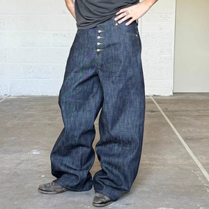 GREEN SWIFT INDUSTRIES Vente en gros de jeans baggy pour hommes, style rétro classique, coupe ample, hip hop, streetwear vintage, jeans droits - Product Image 1