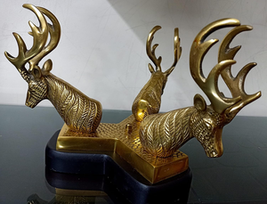 Modern Handmade Metal Golden Deer Statue Fruit Candy Serving Bowl with Large Bowl <b>Centre</b> <b>Table</b> Decor for Party - Product Image 5
