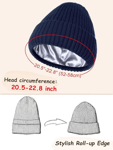 Bonnet en satin uni unisexe respirant et soyeux, personnalisable, idéal pour dormir la nuit - Product Image 3