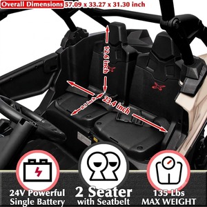 รถ UTV สำหรับเด็ก 2 ที่นั่ง รุ่น BRP X3 24V พร้อมรีโมทคอนโทรล ลิขสิทธิ์แท้ - Product Image 3
