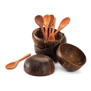 Set de 5 cuencos de coco y cuchara - Product Image 1