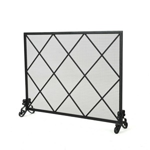 Protector de Chimenea Metálico con Diseño de Rejilla de Diamantes, Malla Resistente, Protector de Chispas Independiente, Resistente al Calor - Product Image 4