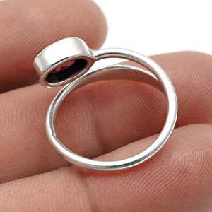 Natural Oval Cut Garnet Gemstone <b>Adjustable</b> <b>Ring</b> Available In 925 Sterling <b>Silver</b> Cocktail Engagement & Wedding Bohemian Jewelry - Product Image 4