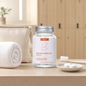 [FROM OREUM] Pasta de Dientes Sólida para Habitaciones de Huéspedes, Sabor Mandarina de Jeju, 60 Tabletas para Baños de Hotel - Product Image 4