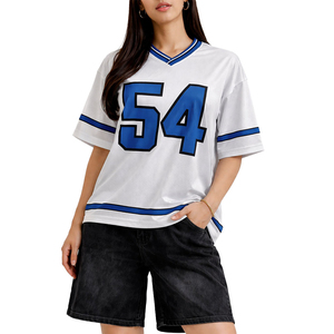 เสื้อเบสบอลแบบสวมใส่ได้ทั้งชายและหญิง สีขาว-น้ำเงิน แบบซับลิเมชั่น แขนสั้น คอวี ผ้าตาข่ายระบายอากาศ หมายเลข 54 ทรงปกติ เป็นมิตรกับสิ่งแวดล้อม ไซส์พลัส - Product Image 5