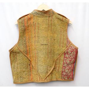 100% Cotton <b>Kantha</b> Quilted Waistcoat for Women Handmade Autumn Winter Sleeveless Vest Patchwork Floral Pattern Eco-Friendly - Product Image 6