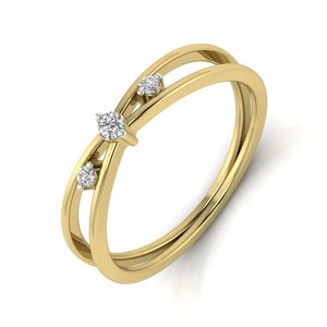Anillo de Oro de 10k Hecho a Mano con Diseño Personalizado, Anillo de Tres Piedras con Diamante Cultivado en Laboratorio VVS1, Fabricante - Product Image 1